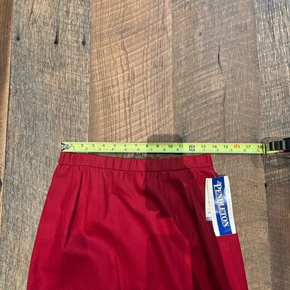 Pendleton Red Midi A-line Skirt with Pleats for Casual Work - Picture 4 of 7